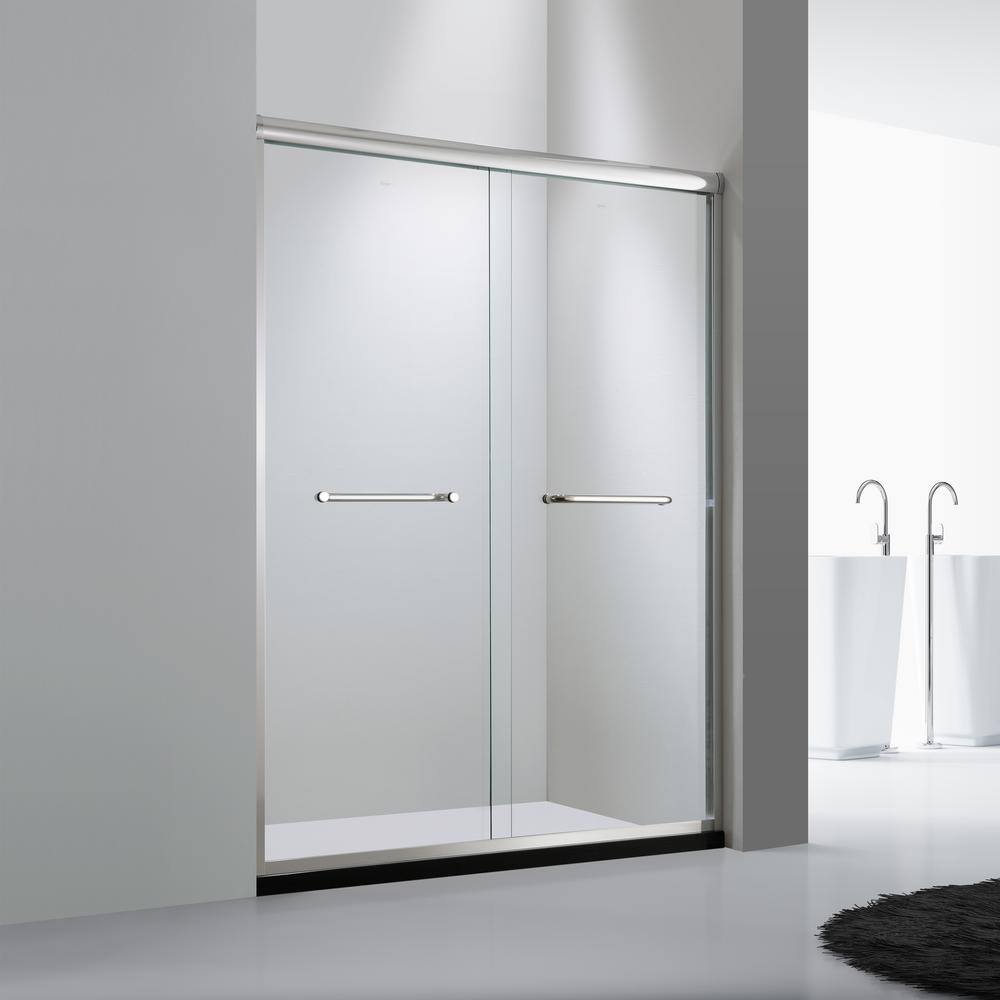 60 in. W x 72 in. H Sliding Frameless Shower Door in Chrome with Handle price history on PriceWatchPro