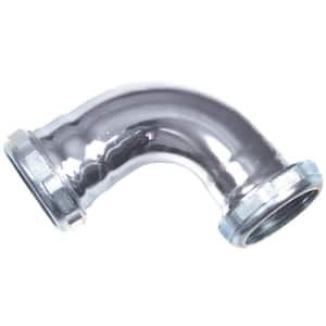 1-1/2 in. 90-Degree Chrome-Plated Brass Double Slip-Joint Sink Drain Elbow Pipe