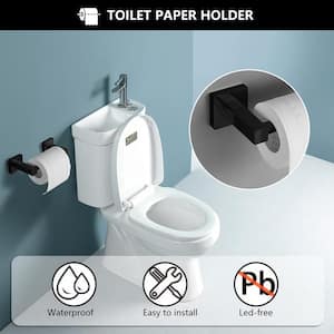 Wall Mounted Single Post Toilet Paper Holder Non-Slip Tissue Roll Holder for Bathroom in Vibrant Black