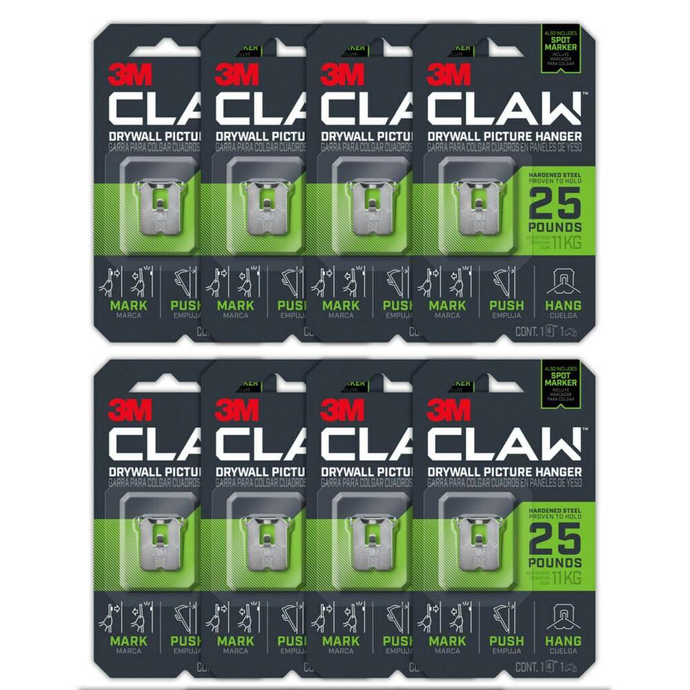 3M CLAW 25 lbs. Drywall Picture Hanger with Temporary Spot Marker (Pack