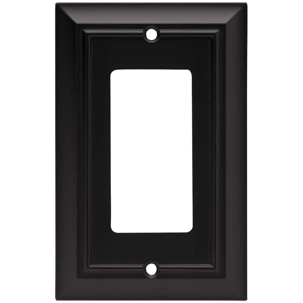 Matte Black Single Rocker Switch Wall Plate