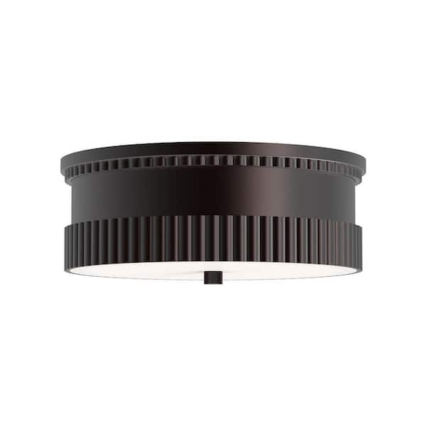 ALORA MOOD Rue 14 in. 3 Light 60-Watt Warm Bronze Flush Mount