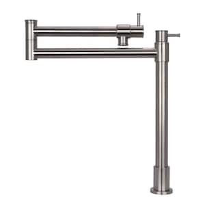 Deck Mounted Pot Filler in Brushed Nickel Modern Style