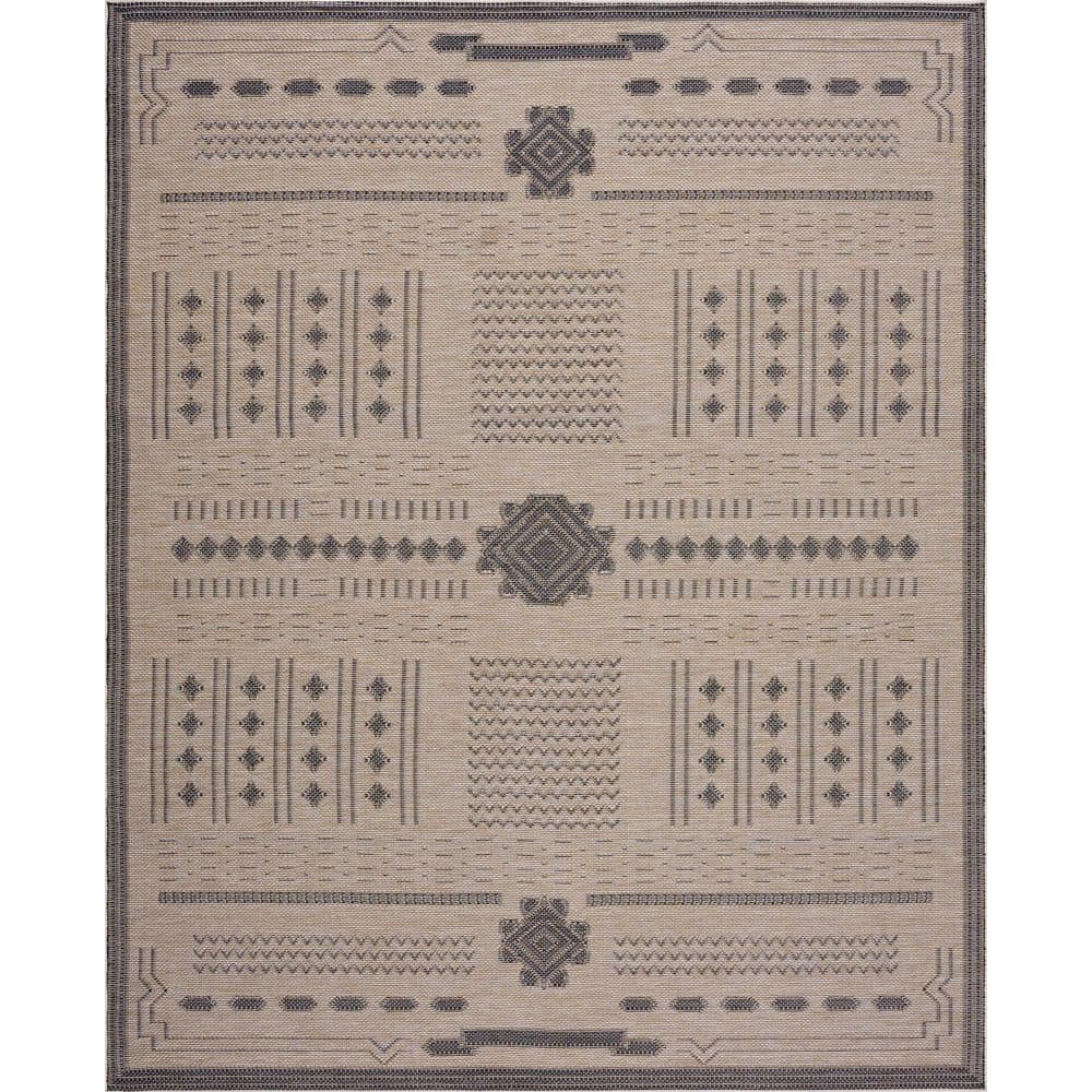 Bailey Black 5 ft. x 7 ft. Transitional Geometric Flat Weave Polypropylene Rectangle Indoor/Outdoor Area Rug price history on PriceWatchPro