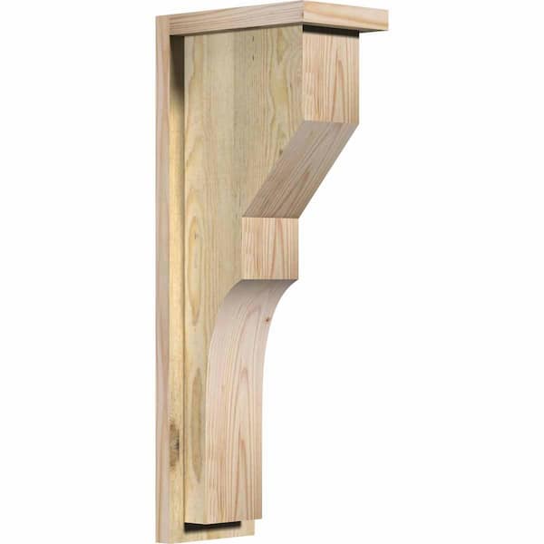 Ekena Millwork 6 in. x 10 in. x 26 in. Douglas Fir Monterey Rough Sawn Corbel with Backplate