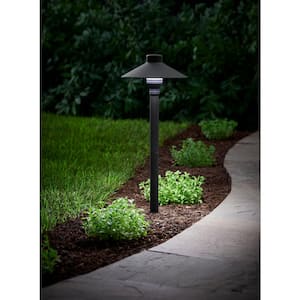 Vernon Park Low Voltage Black Integrated LED Waterproof Aluminum Outdoor Path Light Powered by Hubspace (1-Pack)