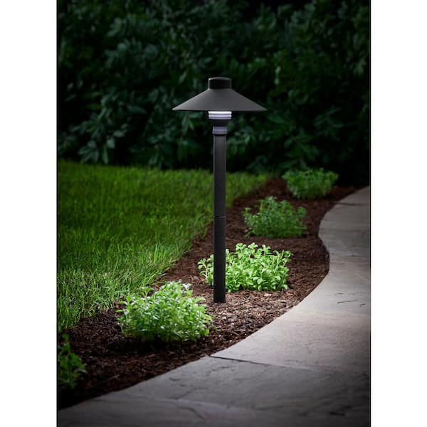 Vernon Park 120 Lumen Low Voltage Black Integrated LED Aluminum Outdoor Path Light Powered by Hubspace (1-Pack)