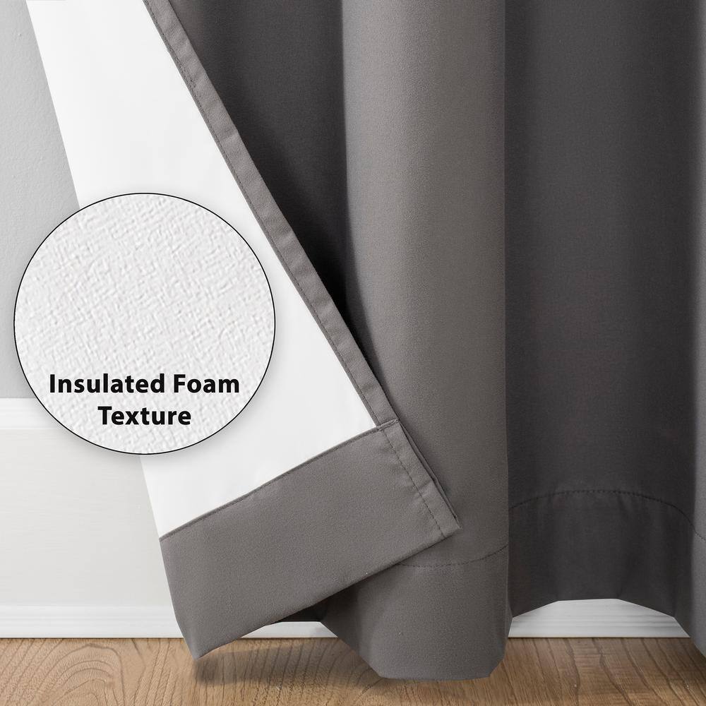 Gray Thermal Blackout Grommet Curtain Panel, 40" x 84"