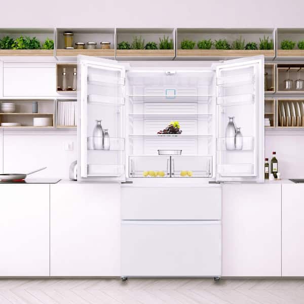 Impecca 33 in. 18.9 cu. ft. 4-Door French-Door Refrigerator, White