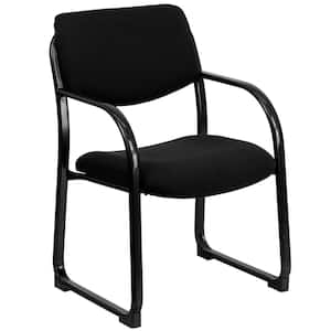 Black Fabric Executive Side Chair with Sled Base