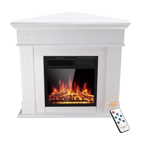 R.W.FLAME 43 in. Corner Freestanding Wooden Electric Fireplace in