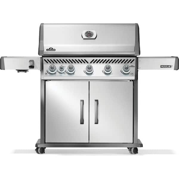 NAPOLEON Rogue PRO 625 5-Burner Propane Gas Grill in Stainless Steel with Infrared Side Burner and Stainless Steel Cooking Grids