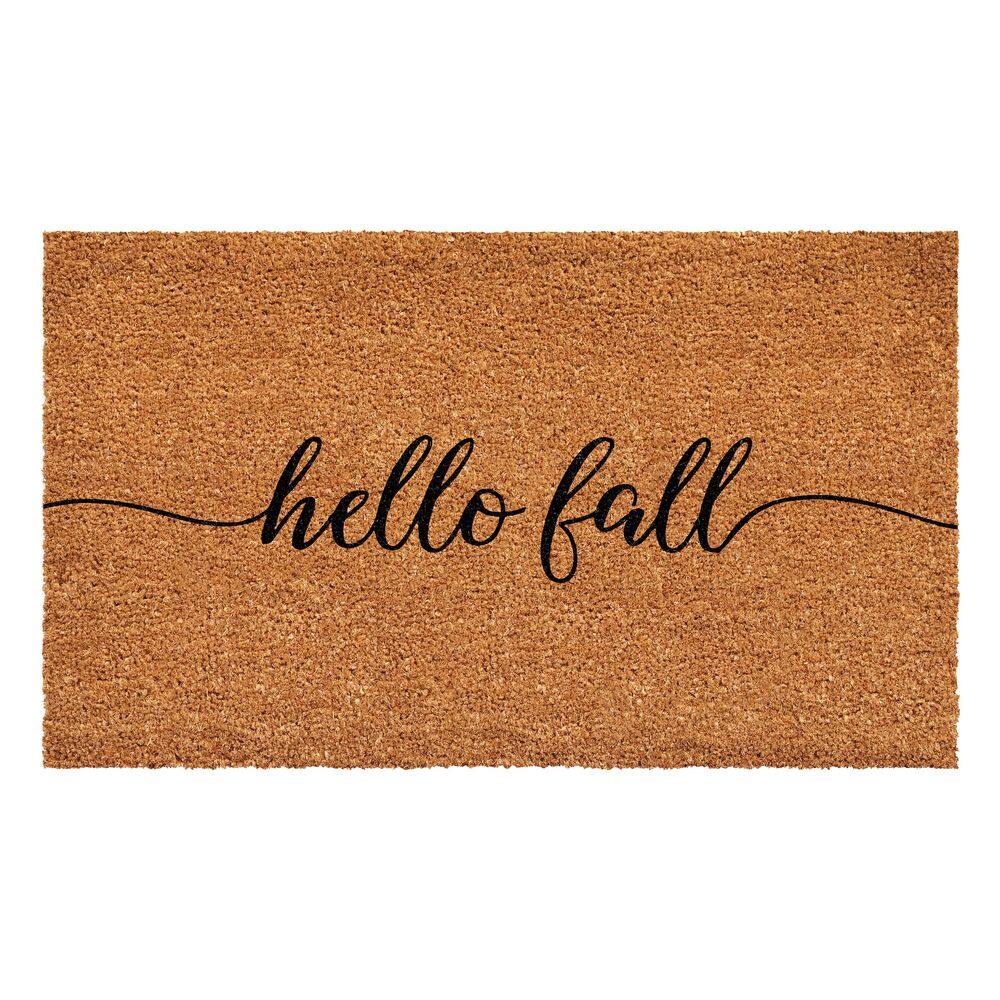 Hello Fall Medium Pile Coir Rectangular Doormat