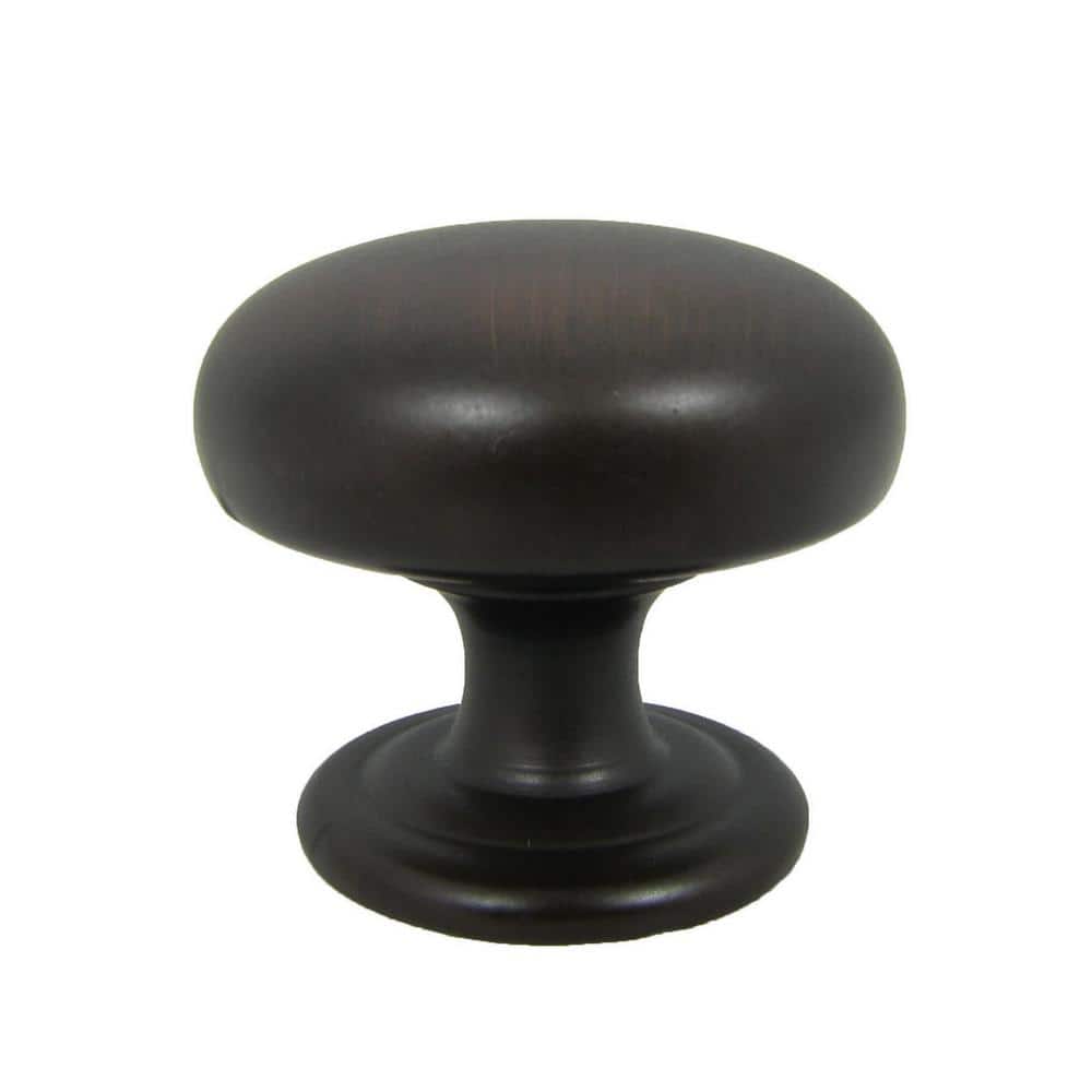 Oil Rubbed Bronze Round Cabinet Knob with Mounting Hardware