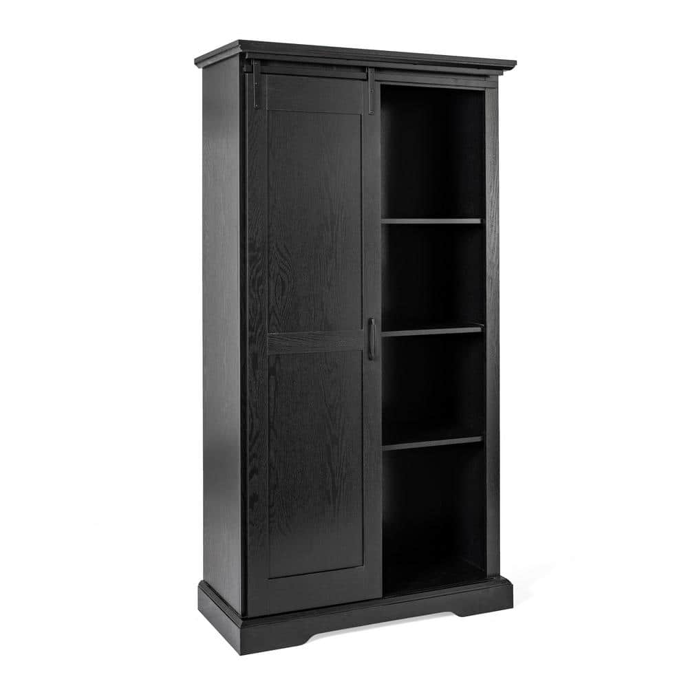 TAYLOR + LOGAN 68 in. Tall Black Engineered Wood 6Shelf Standard