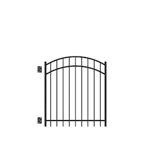Natural Reflections Standard-Duty 4 ft. W x 4 ft. H Black Aluminum Arched Pre-Assembled Fence Gate