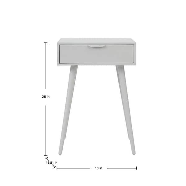 Amerlin 1 Drawer Shadow Gray Wood Nightstand (18 in W. X 26 in H.)