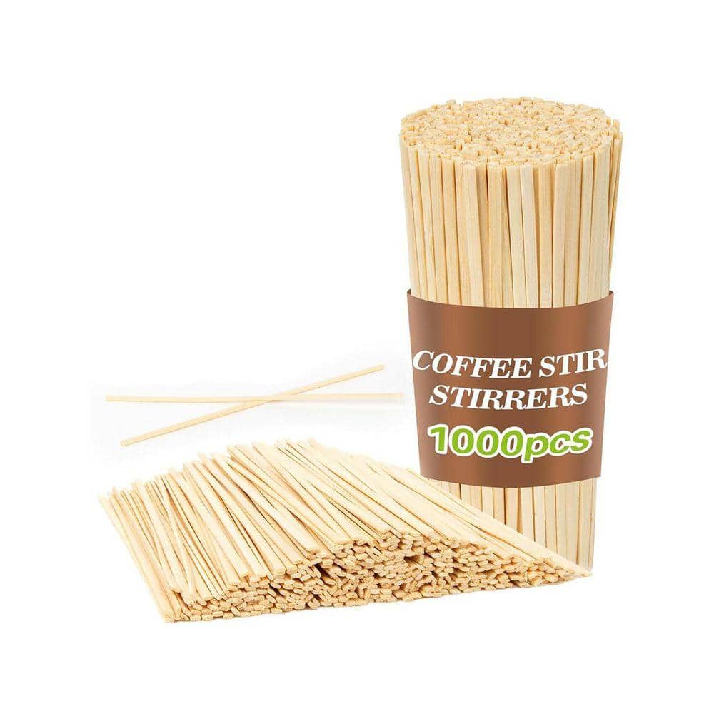 Lynzavix Natural Light Brown Disposable Bamboo Drink Stir Sticks