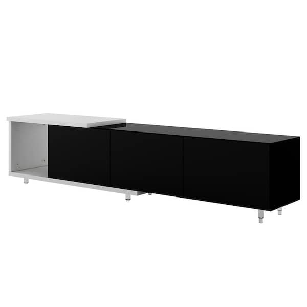 Black TV Stand Fits TV's Up to 80 in. with 3-Drawers