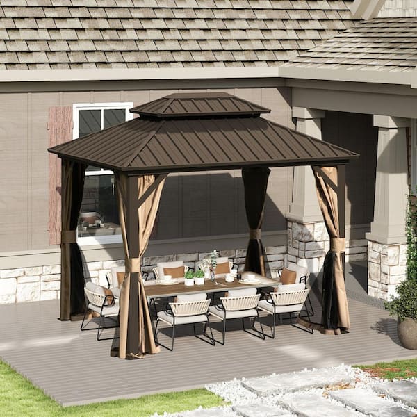 domi outdoor living 8 ft. x 10 ft. Galvanized Steel Hardtop Gazebo