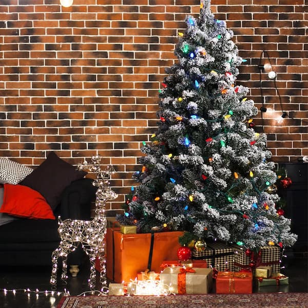 Christmas Savings 2023! Loopsun Christmas Decorations Christmas Tree Lights  With Loop Indoor Outdoor,6.56 Feet 8 Wire Christmas Lights,8 Lighting