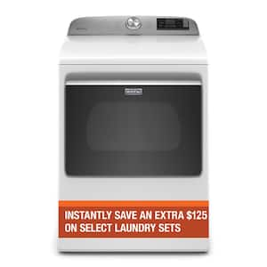 7.4 cu. ft. 240-Volt Smart Capable White Electric Dryer with Hamper Door and Advanced Moisture Sensing