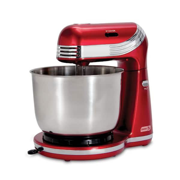 Dash Everyday 2.5 Qt. 6-Speed Black Stand Mixer with 2 Beaters and 2 Dough Hooks