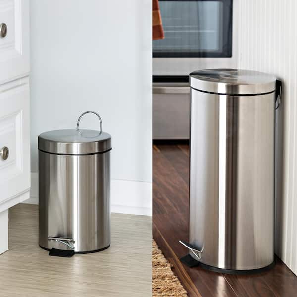 Reviews for Honey-Can-Do 30L and 3L Stainless Steel Step Trash Can Combo,  Round - The Home Depot