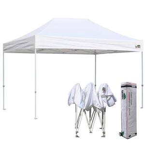 Commercial 8 ft. x 12 ft. White Pop Up Canopy Tent with Roller Bag