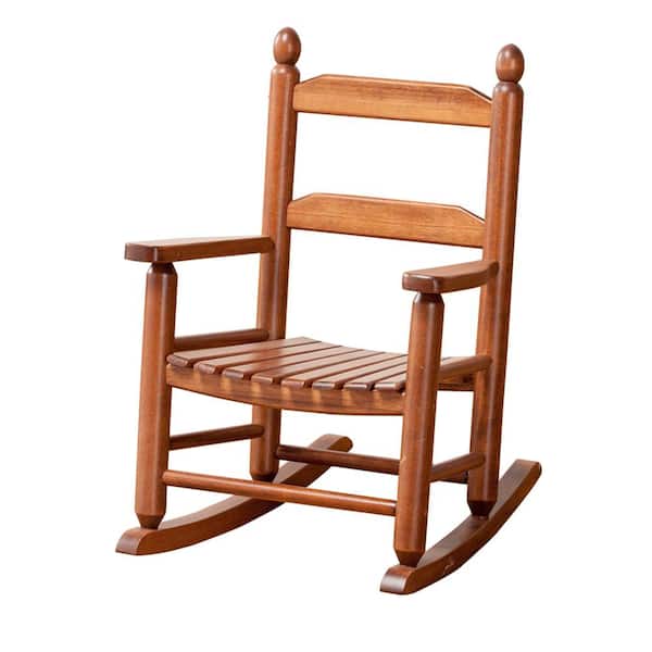 BplusZ Brown Wood Outdoor Rocking Chair Child's Porch Rocker (Ages 3 to 6)