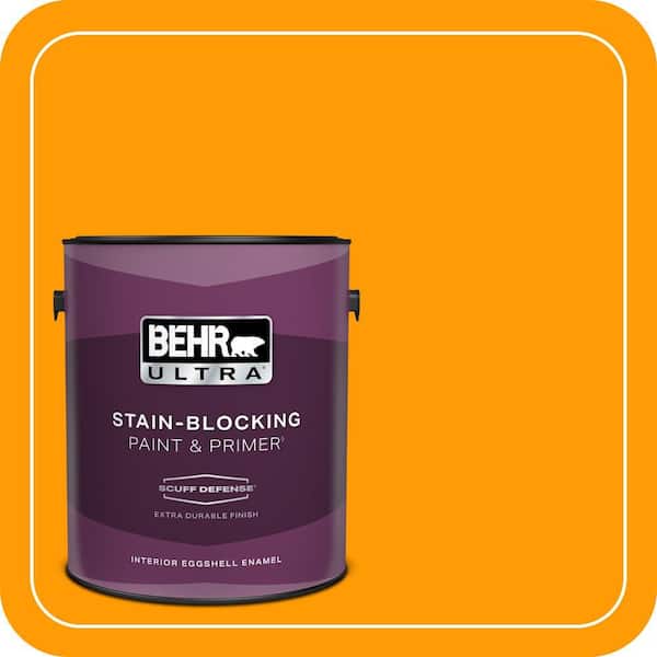BEHR ULTRA 1 gal. #S-G-320 Atomic Tangerine Extra Durable Eggshell Enamel Interior Paint & Primer