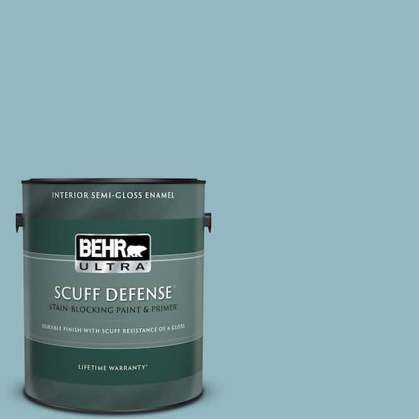 BEHR ULTRA 1 gal. #PPU13-09 Tahoe Blue Extra Durable Semi-Gloss Enamel Interior Paint & Primer