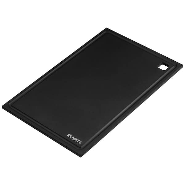 LedgeFit 17 in. x 11 in. Rectangular Matte Black Composite Replacement Cutting Board for Ruvati Workstation Sinks