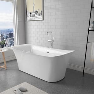 Gorizia 67 in. x 31.5 in. Acrylic Flatbottom Soaking Bathtub in White