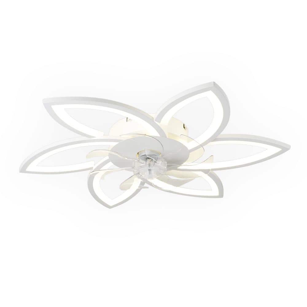 Indoor Fan Blade 1.15 ft. White 29.53 in. Ceiling Fan with Light, 120-Volt,