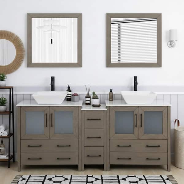 Vanity Art 72 in. W x 22 in. D x 34.5 in. H Double Sink Vintage