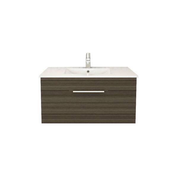 Cutler Kitchen and Bath Textures Collection 36 in. W Vanity in Spring Blossom with Acrylic Sink in White