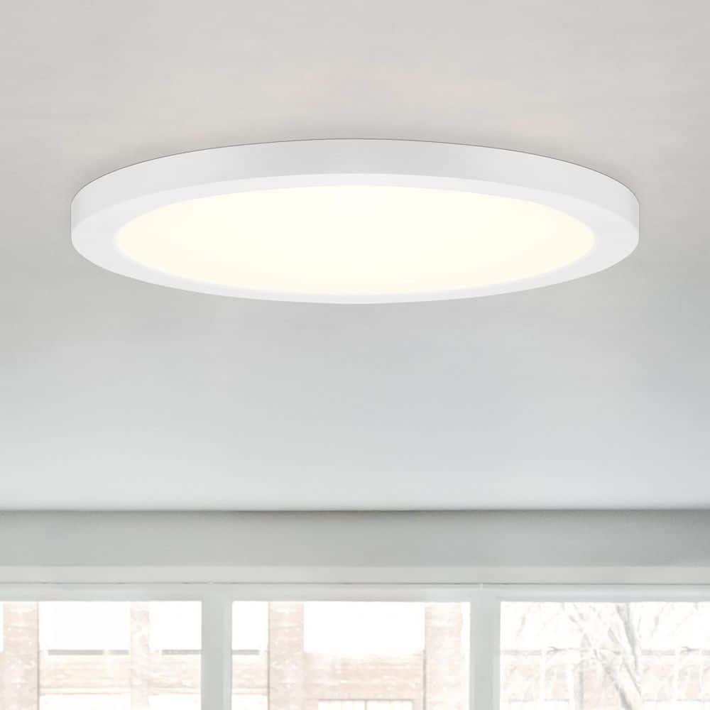 12 in. Modern White Dimmable Integrated LED Flush Mount for Kitchens price history on PriceWatchPro