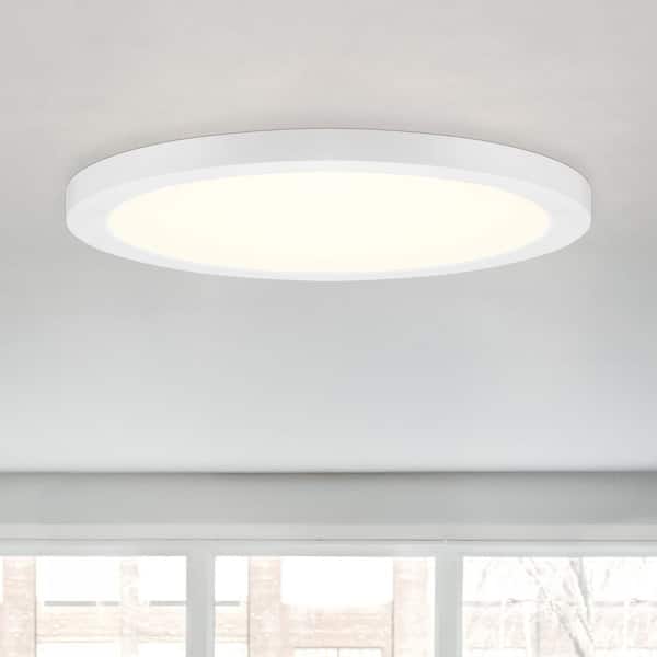 Designers Fountain 12 in. Modern White Dimmable Integrated LED Flush Mount for Kitchens