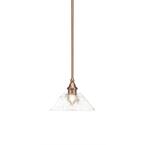 1-Light New Age Brass Mini Pendant with 10 in. Clear Bubble Glass