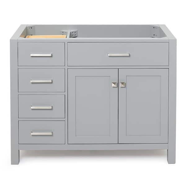 ARIEL Bristol 42 in. W x 21.5 in. D x 34.5 in. H Freestanding Bath Vanity Cabinet without Top in Grey