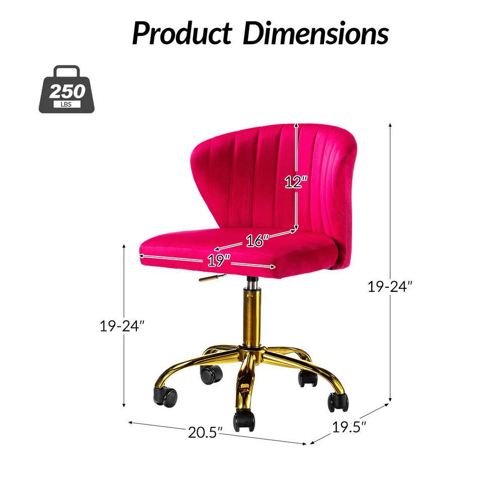 ErgoSwivel Light Fushia Fabric Task Chair with Adjustable Height