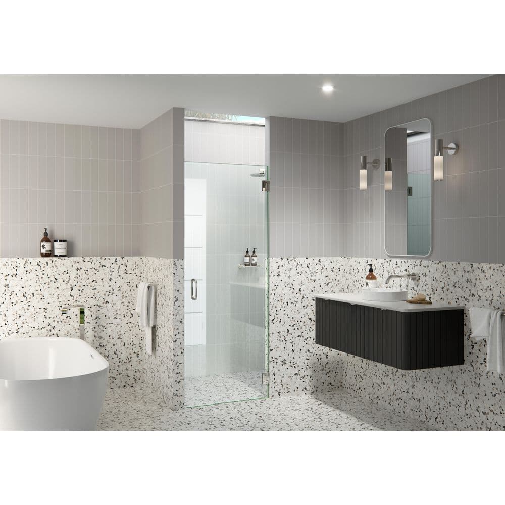 25.5 in. W x 78 in. H Pivot/Hinged Frameless Shower Door in Polished Nickel-Door Only-Width Adj 25.875-26.275 price history on PriceWatchPro