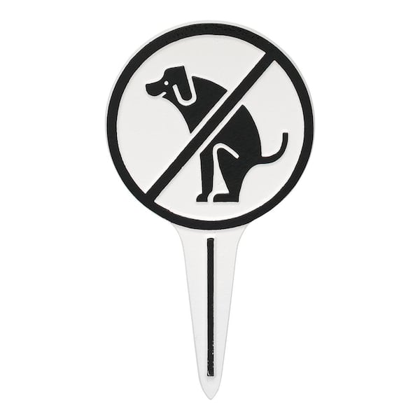 Unbranded Pet Owner Courtesy Small Round No Dog Poop Round Cast Aluminum Yard Sign