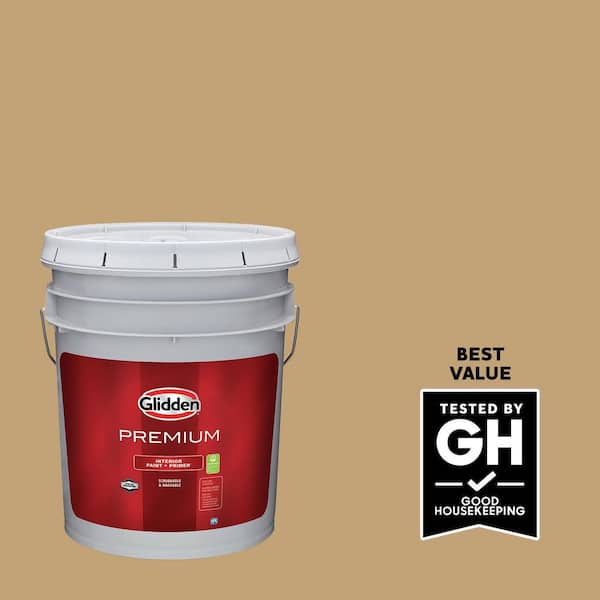 Glidden Premium 5 gal. PPG1095-5 Applesauce Cake Semi-Gloss Interior Paint