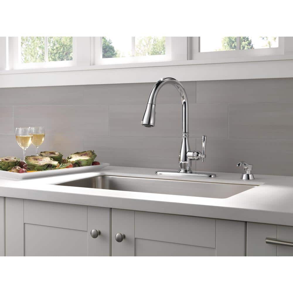 Chrome High-Arc Kitchen Faucet with Pull-Out Spray