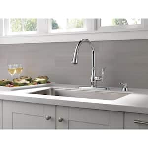 Charmaine Single-Handle Pull-Down Sprayer Kitchen Faucet with Soap Dispenser and Shield Spray Technology in Chrome