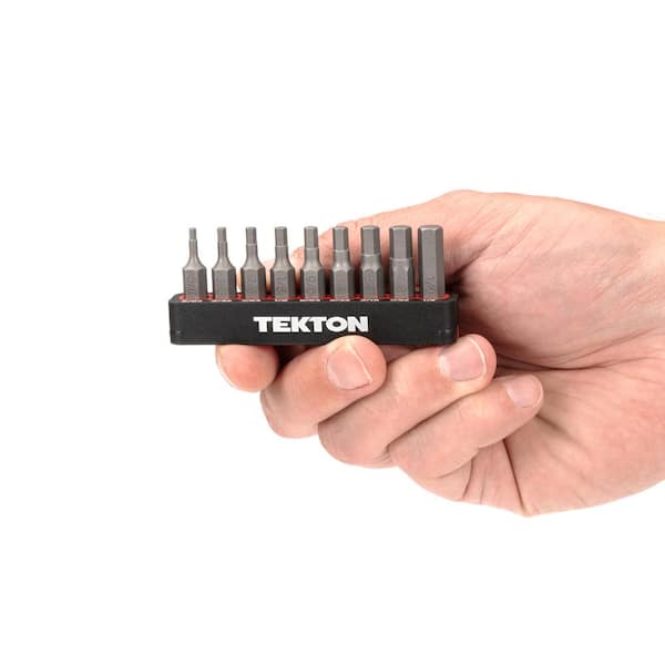 TEKTON 1/4 in. Hex Bit Set with Rail (5/64 in. to 1/4 in