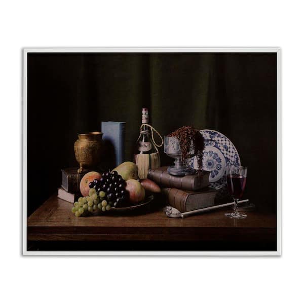 Stupell Industries Dark Vanitas Still Life by Unknown White Framed Food Giclee Art Print 11 in. x 14 in.