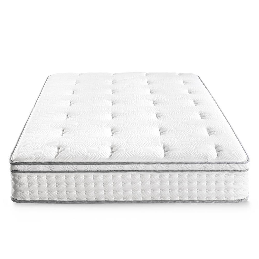Full Medium Euro Box Top Pocket 12 in.Spring Hybrid Mattress